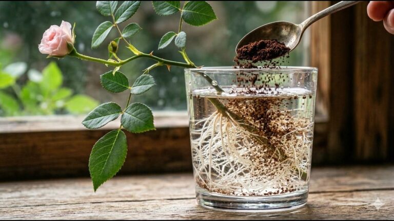 1 Löffel Kaffee – So wachsen Rosenstecklinge über Nacht rapide!