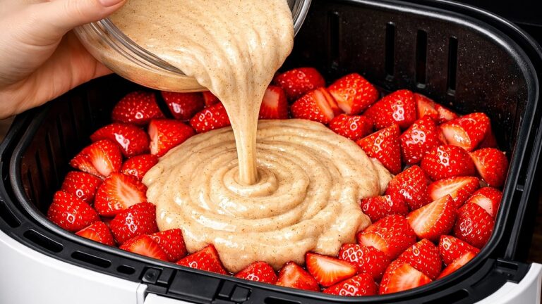 5 Minuten für den leckersten Erdbeerkuchen aus der Heißluftfritteuse! 🍓