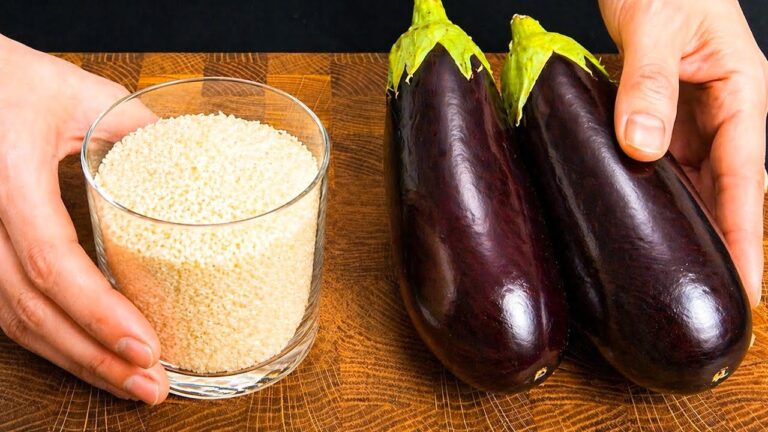 1 Tasse Reis und 2 Auberginen für ein schnelles Abendessen – 3 einfache Schritte!
