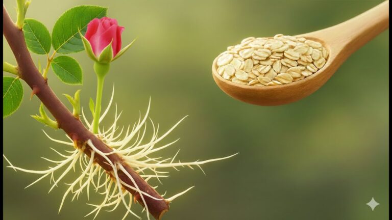 1001 Wurzeln über Nacht: Mit nur 1 Teelöffel Hafer zum eigenen Rosenwunder!